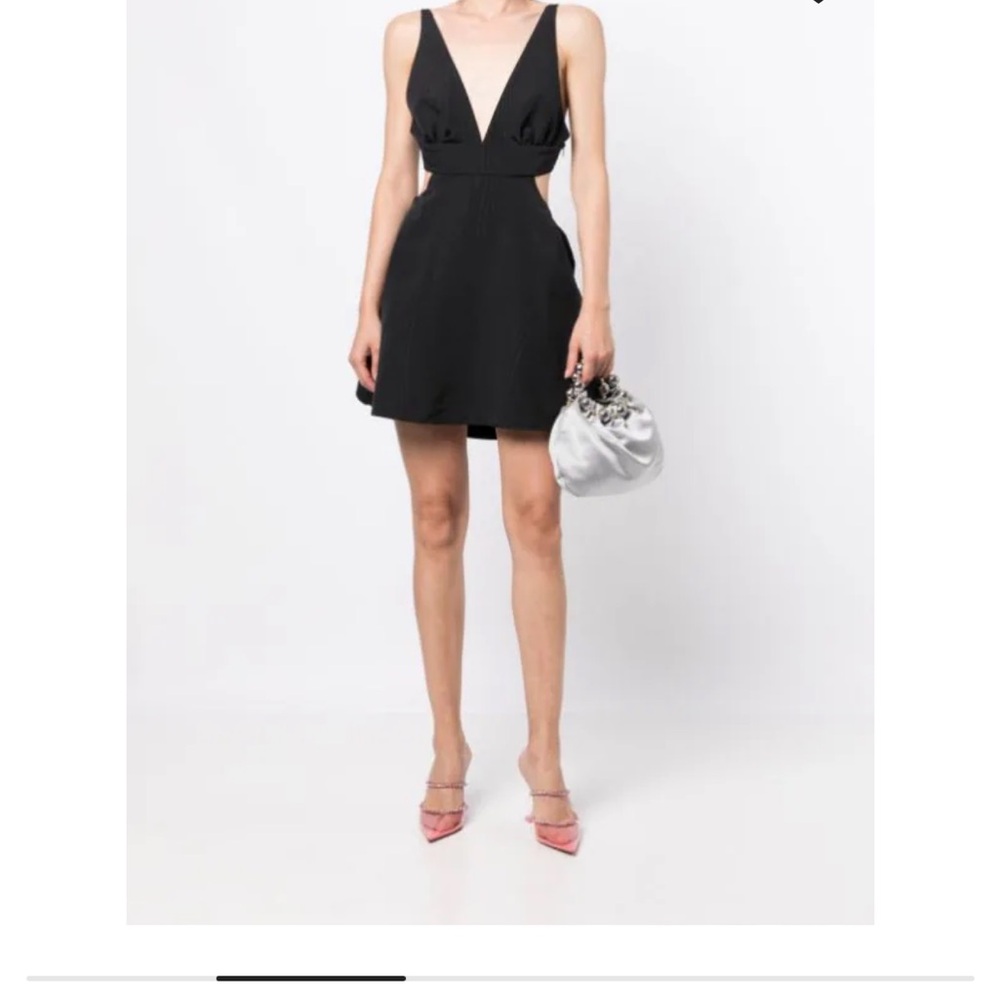 LoveShackFancy oversize-bow plunging V-neck dress Size 6 NWT